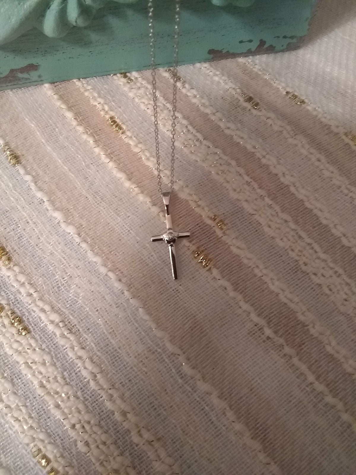 Flower Religious Cross Pendant image 0