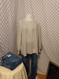 Plus check peasant blouse image 0