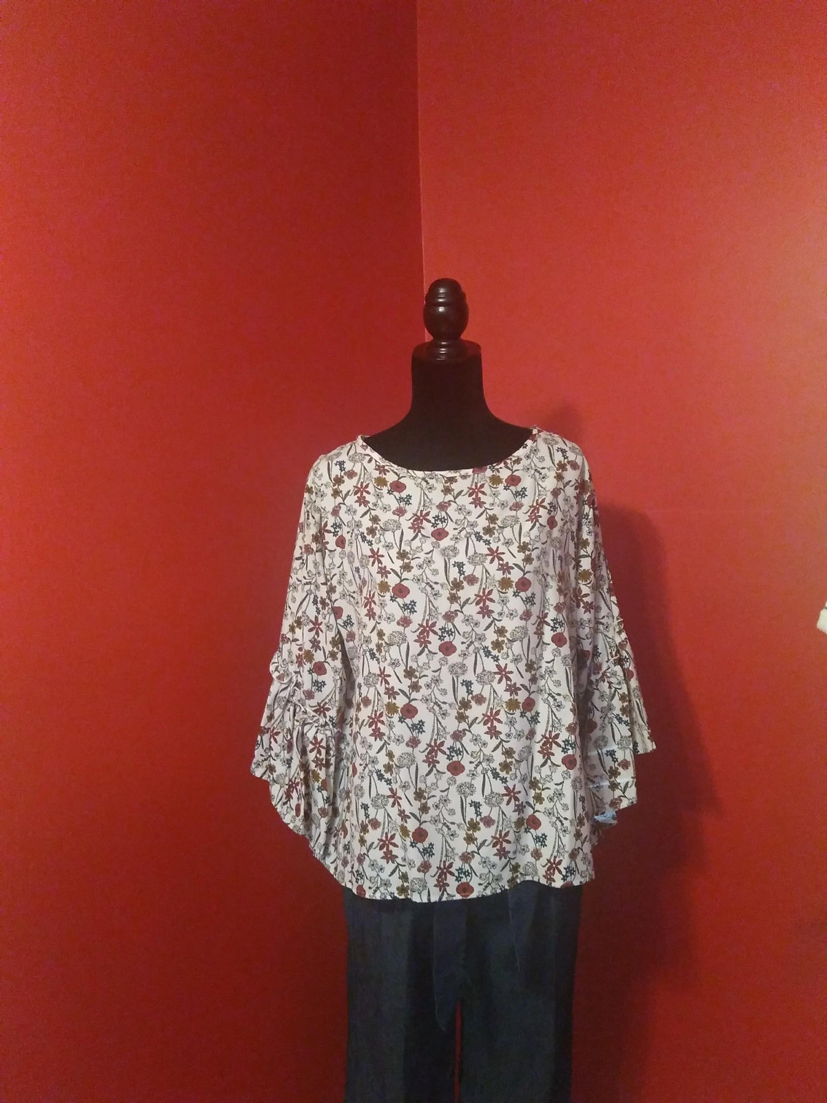 Cream Floral Top image 0