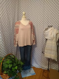 Oatmeal & Mauve Dolman Blouse image 0