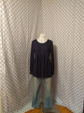 Navy Rib Babydoll Blouse image 0