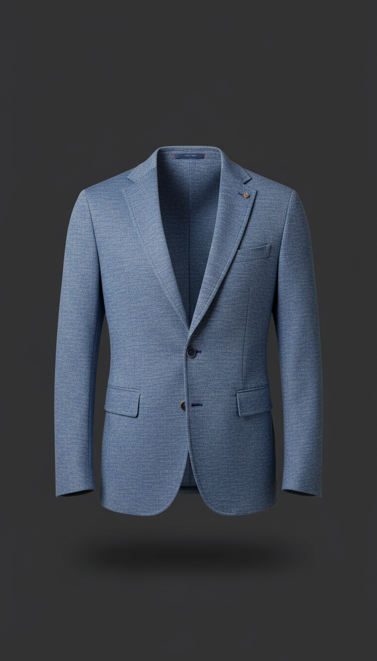 Technical Knit Blazer in Skyline Blue