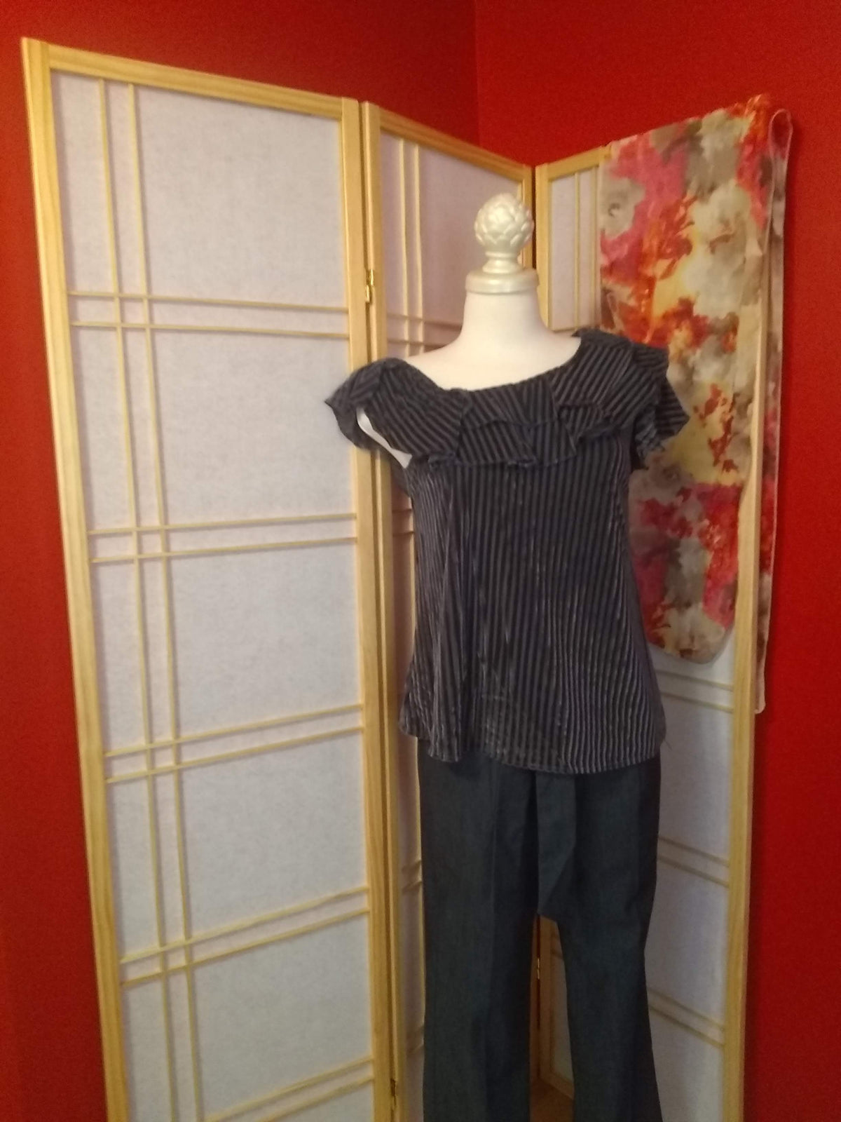 Charcoal Velvet Top image 0
