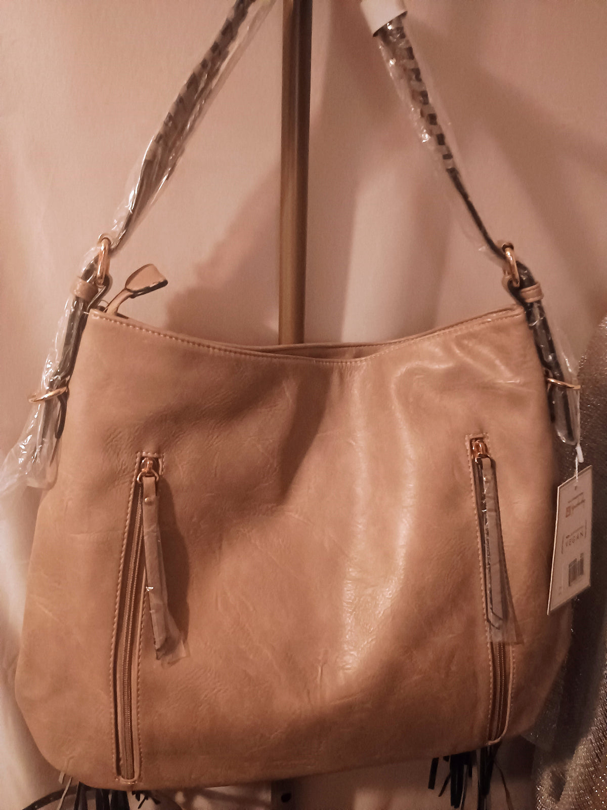 Sav Distress Hobo Bag with Fringe M2350